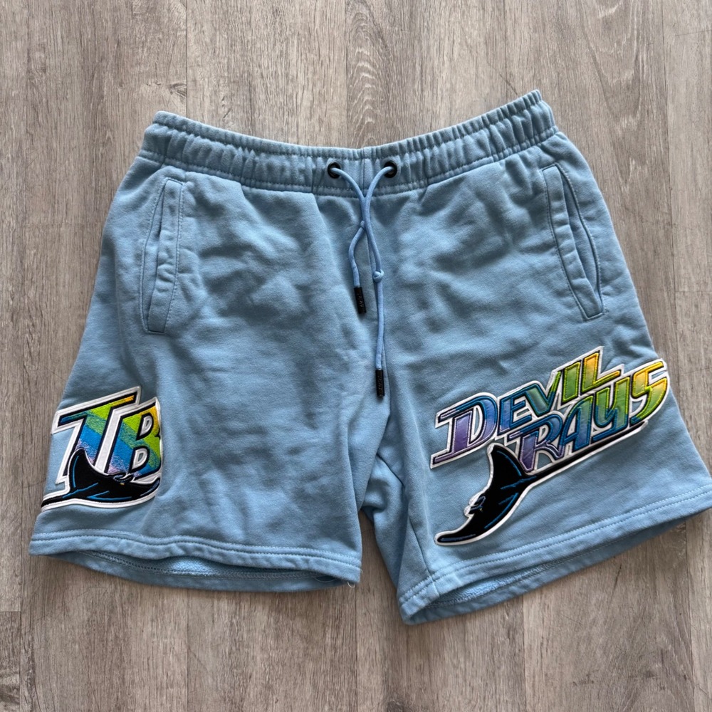 Pro Standard Tampa Bay Devil Rays Cooperstown Sweat Shorts Blue Mens Medium